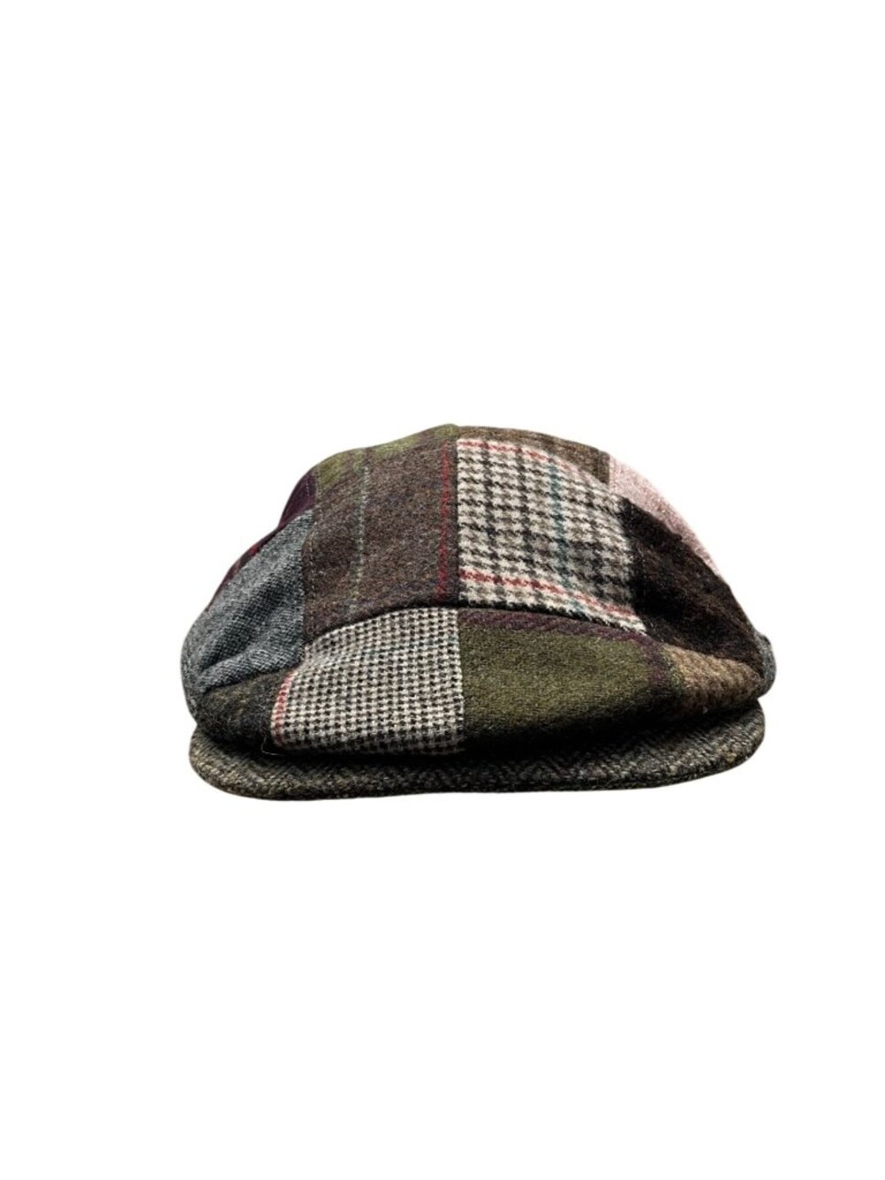 Doogan Mens Wool Peaky Cap Patchwork Donegal Tweed Quilted Lining Sz M